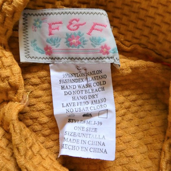 F & F Sweater Knit Gold Turtleneck Stretch M - Picture 7 of 7